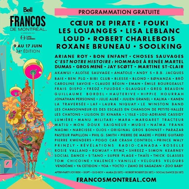 Programmation des concerts gratuits Francos de Montréal