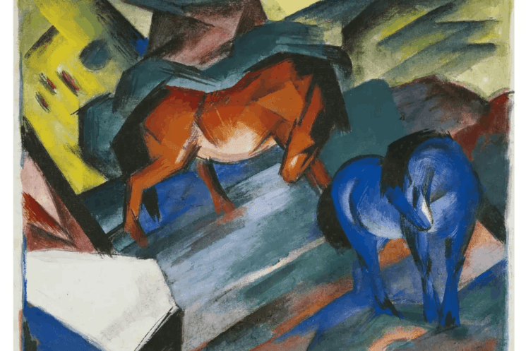Tableau Blaues Pferd de la Lenbachhaus