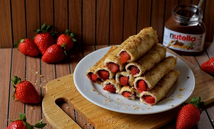 fritures à la fraise et nutella