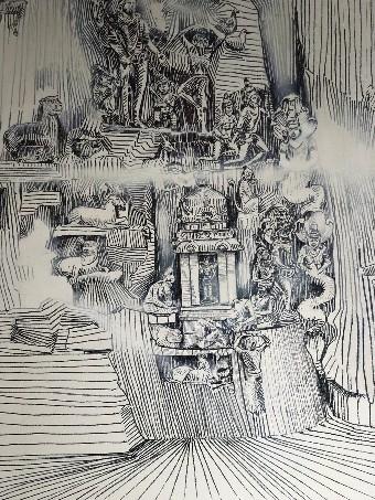 Œuvre de Vasantakunaran à la galerie Tasmai Pondichery