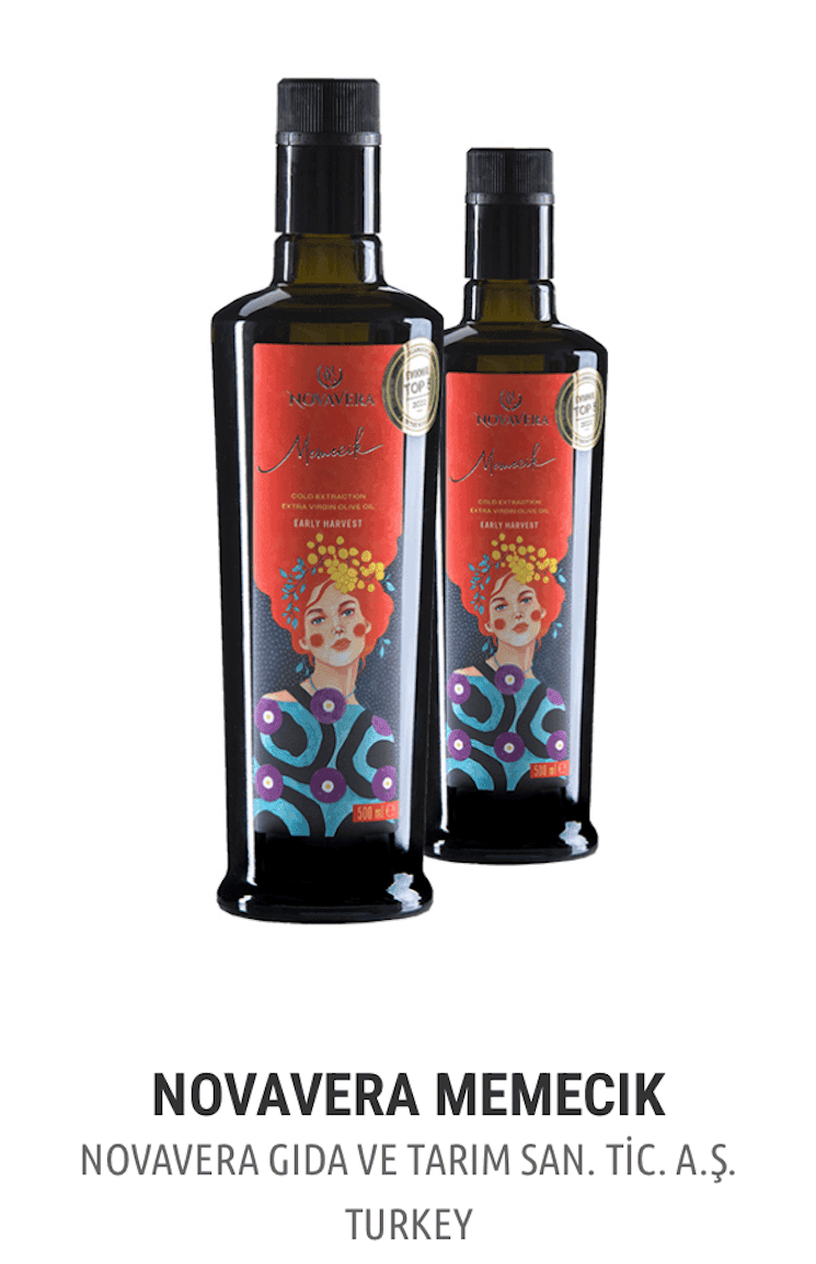 Huile d’olive Nova Vera Memecik, produite à partir de la variété Memecik, mise à l’honneur dans le classement EVOOLEUM 2025.