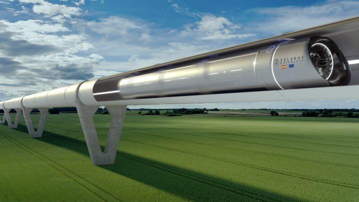 le tube avec la capsule train à l'intérieur