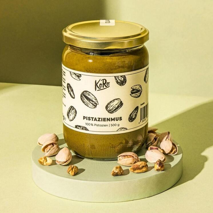 Photo d'un pot de beurre de pistache Koro