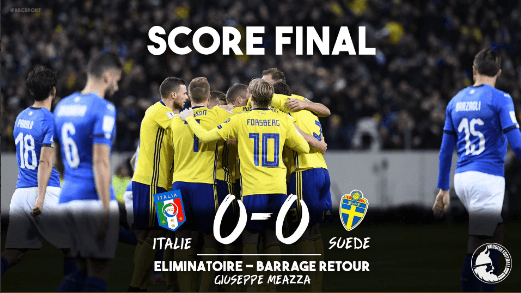 La Suède bat l'Italie et se qualifie sans Zlatan pour la coupe du monde 2018 en Russie