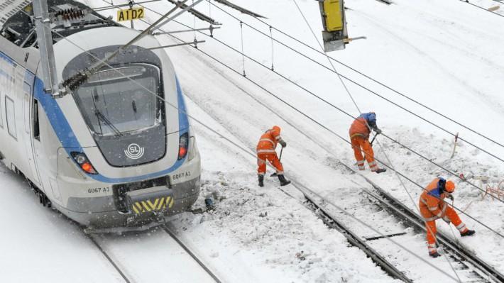 Problème neige transports en commun Suède