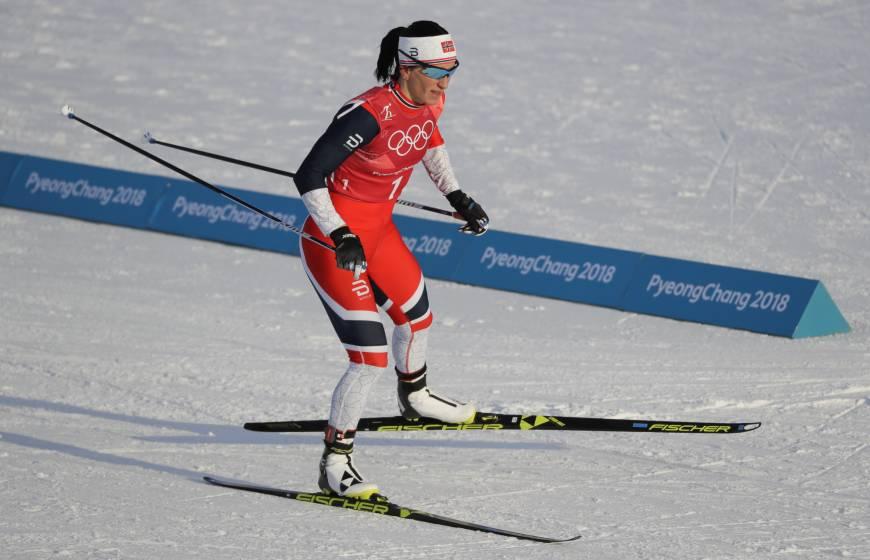 Marit Bjoergen, 38 ans et 15 médailles olympiques à son palmarès est une véritable légende et incarne la domination norvégienne lors de ces JO. ©AP