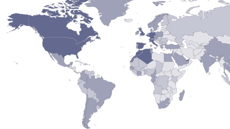 la carte des français inscrits sur le registre des français de l'étranger en 2025