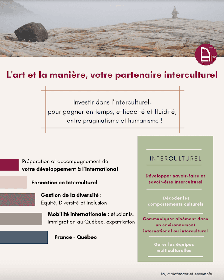 Programme de l'art et la manière, le cabinet de conseil en interculturel créé par Cécile Lazartigues-Chartier