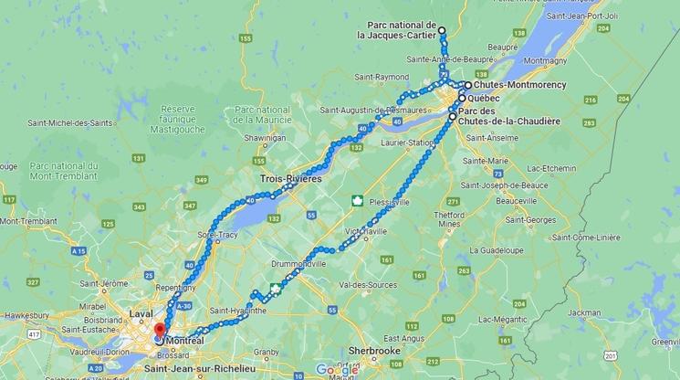 itinéraire road trip québec