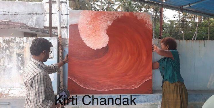 Oeuvre de Kirti Chandak artiste peintre de Pondichéry
