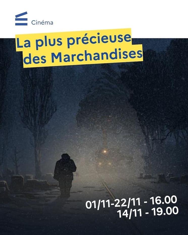 Silhouette marchant dans la neige dans La plus précieuse des marchandises.