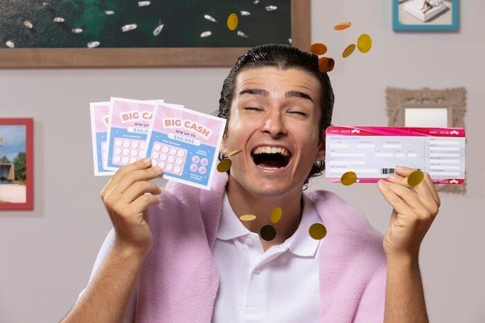 un homme souriant car il a gagne la loterie de navidad en espagne