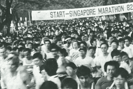 Le 1er marathon de Singapour en 1982
