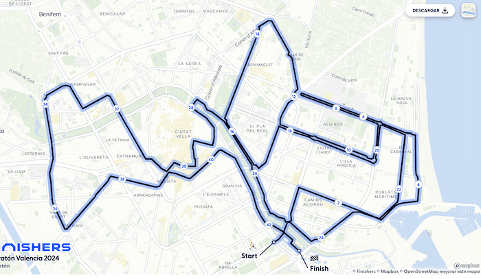 carte parcours marathon valence 2024