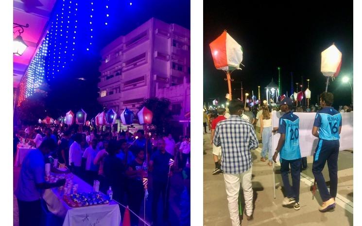 marche flambeaux 13 juillet pondichery