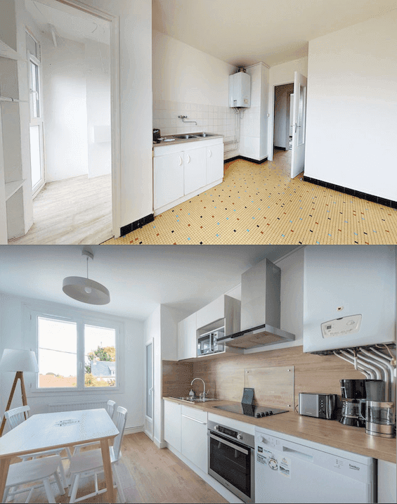 exemple de cuisine avant et apres travaux et décoration