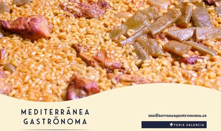 une affiche avec de la paella