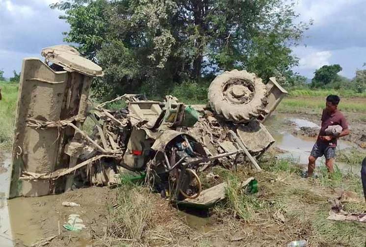 mine tracteur explosé