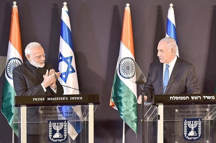 Narendra Modi et Benjamin Netanyahu à Jérusalem en 2017