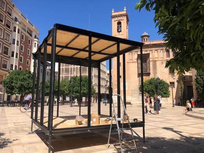 montage du module aminima sur la plaza del patriarca