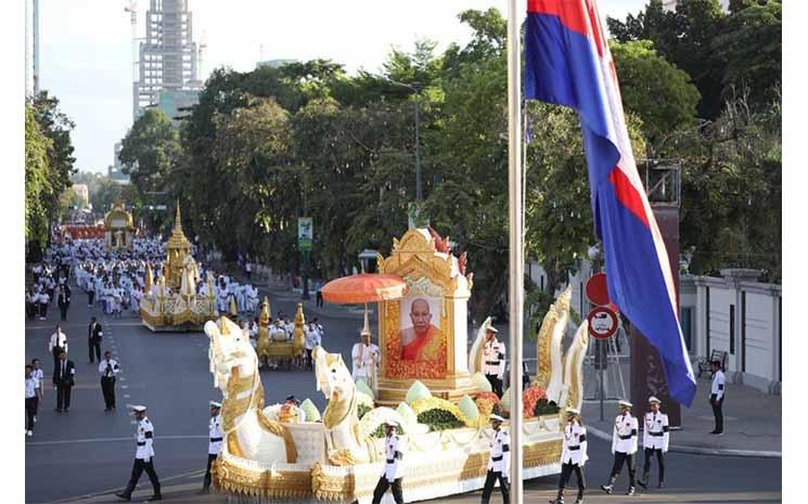 Incinération du Patriarche Bouddhiste Tep Vong à Phnom Penh