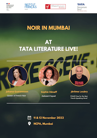 Affiche de la table ronde sur le roman noir au Tata Litfest 2022 de Bombay