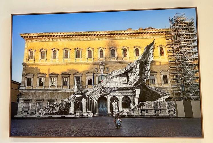 oeuvre de JRsur la palais farnèse à rome