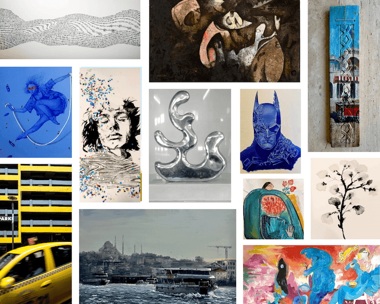 Œuvres exposées lors du Printemps Des Artistes 2025 à Istanbul, autour du thème de l’eau