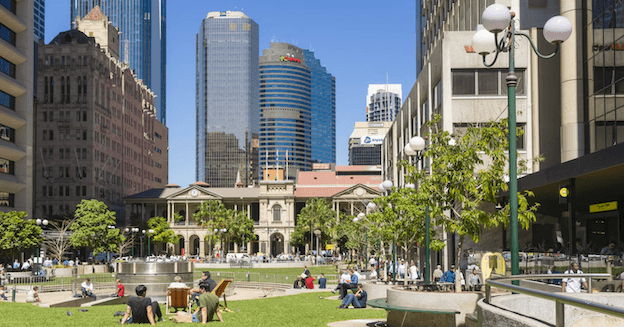 parc Brisbane centre ville gens qui pique nique