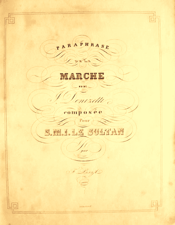 Partition de la paraphrase de Liszt sur la marche de Donizetti
