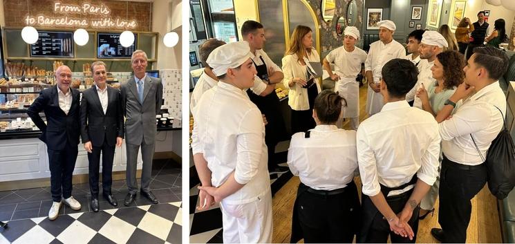 montage photos pour l'ouverture de la boulangerie à Barcelone