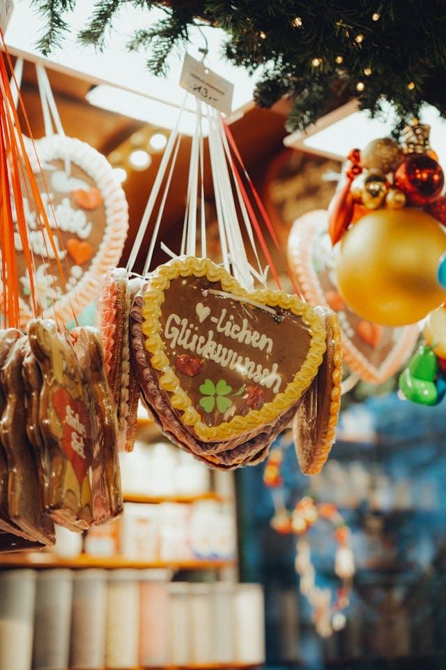 Des pains d'épice en forme de coeur