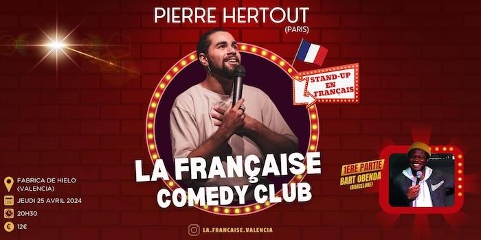 affiche rouge La française à valencia avec Pierre hertout