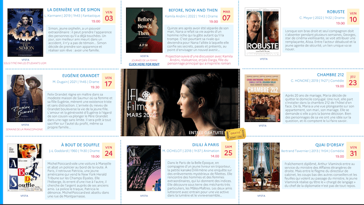 programmation film IFI mars 2023