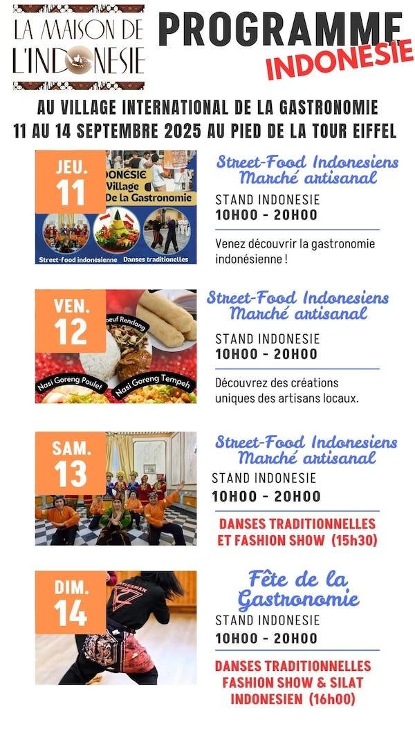 Programme festival gastronomie Paris indonesie