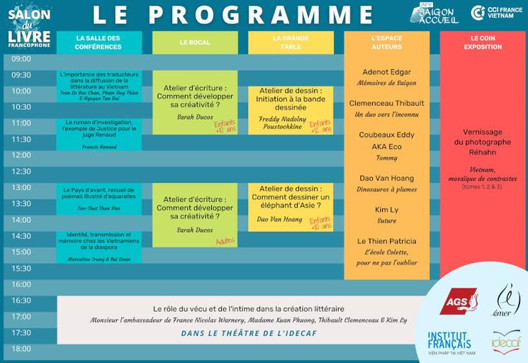 Programme du salon du livre a ho chi minh ville