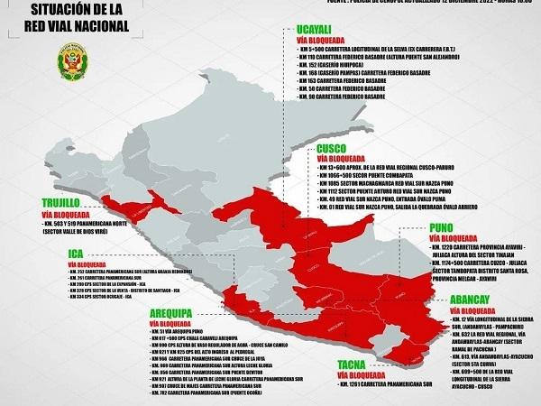 Septième jour de manifestations au Pérou : état d'urgence, routes bloquées, tourisme en crise…