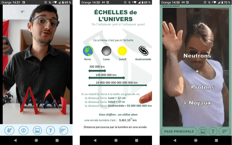 screenshot de l'application Puisciences