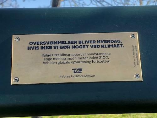 banc sensibilisation inondation montée des eaux Danemark