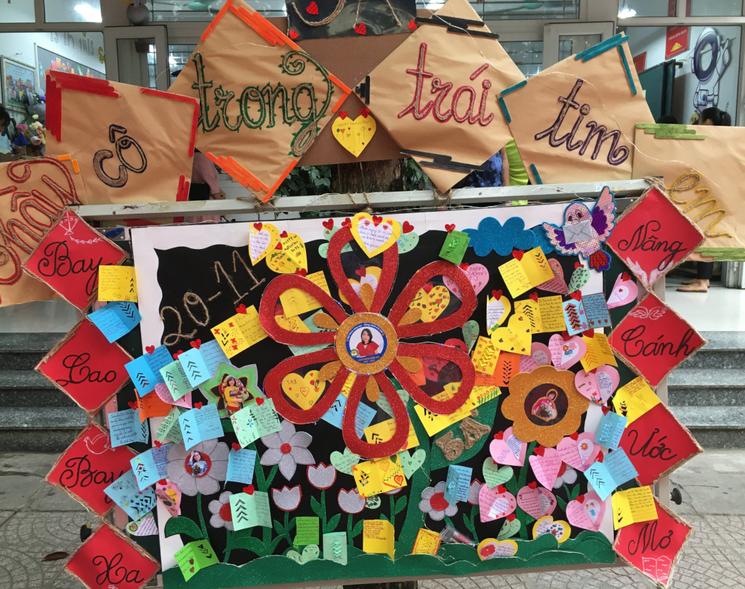 Tableau de récompense : mots des enfants à leur professeur