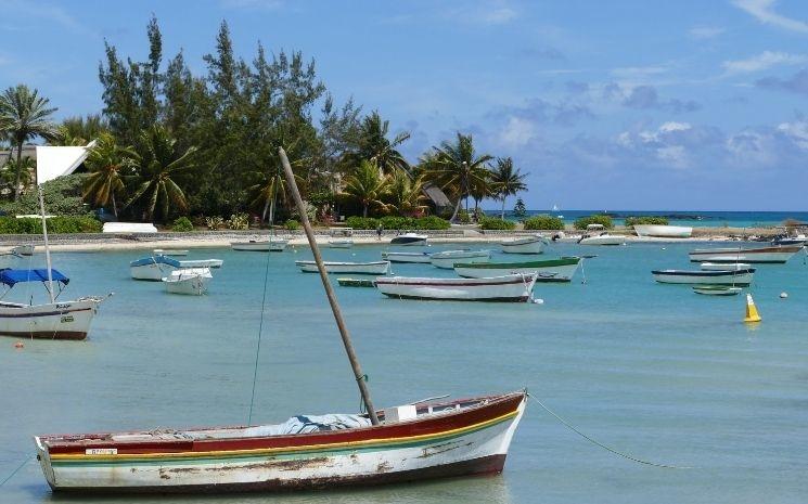 Bateaux au Cap malheureux à l'île Maurice