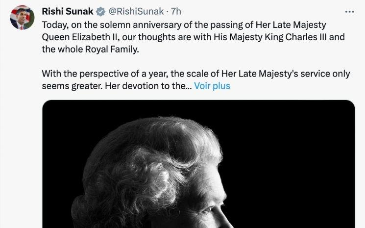 rishi sunak Elizabeth tweet