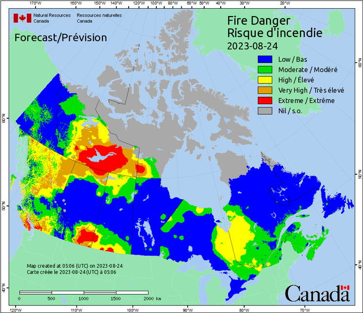 risques incendies Ouest Cananda