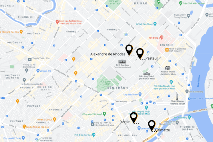 rues d'ho chi minh ville portant un nom français