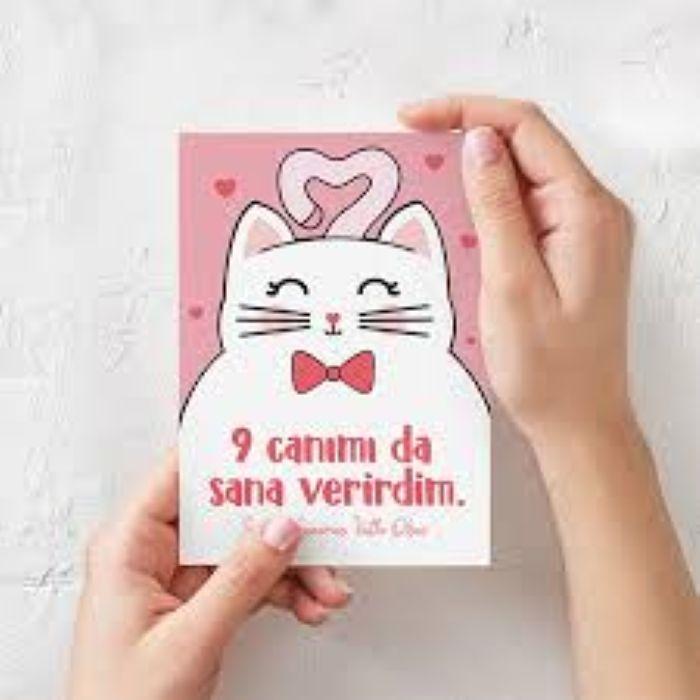 Carte romantique en turc avec déclaration d’amour, cadeau de Saint-Valentin en Turquie
