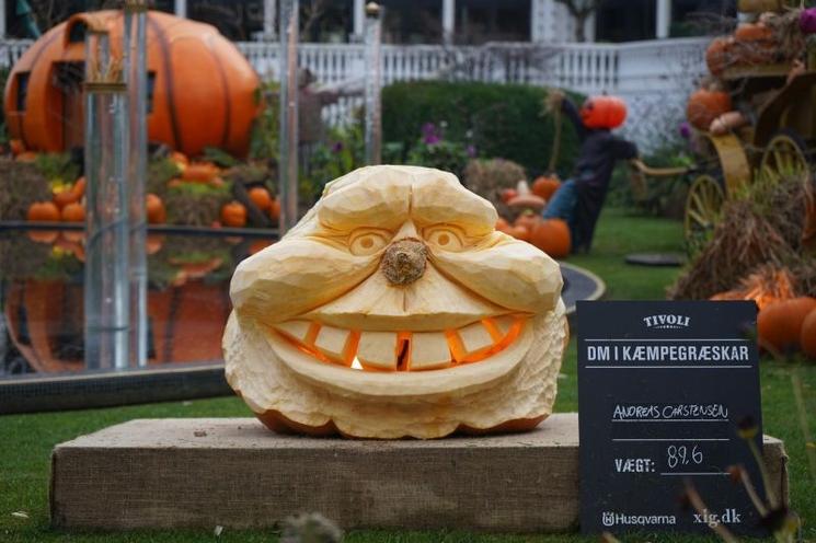 sculpture sur citrouille géante Tivoli Copenhague