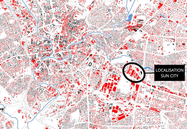 Carte des bombardements à Kharkiv en avril 2022 et Sun Group