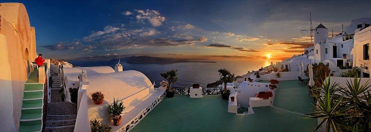 coucher de soleil santorin grèce