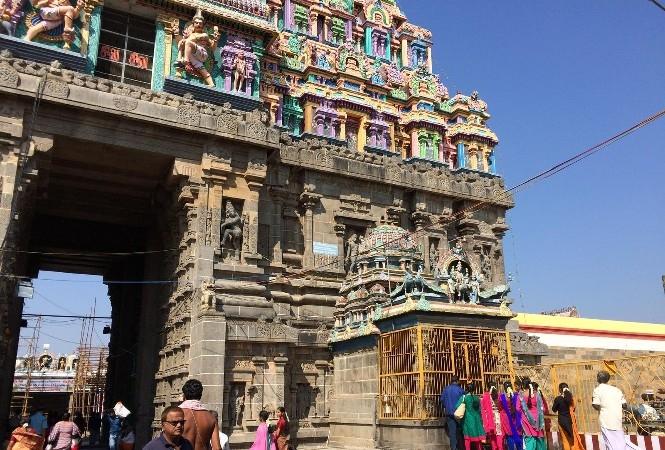 L'entrée d'un temple au Tamil Nadu