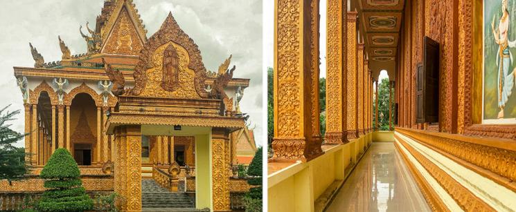 Temple Khmer localisé à Tra Vinh dans le delta du Mékong